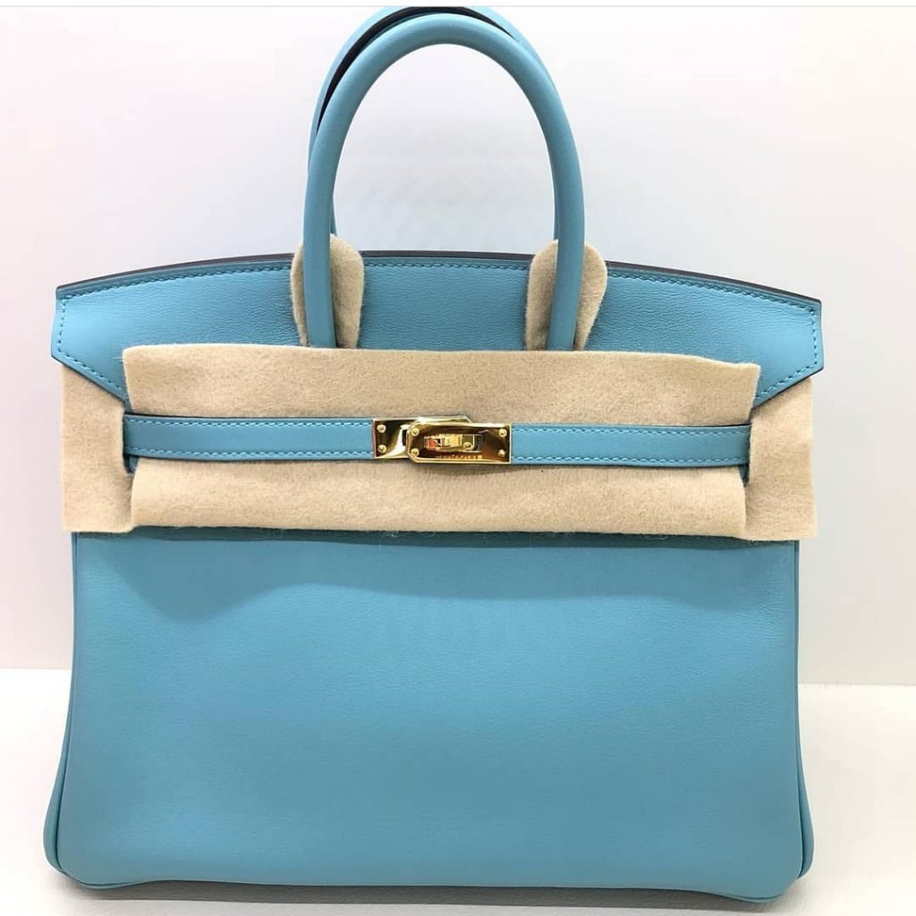 Hermes Birkin 25 Bleu Saint Cyr Swift Gold Hardware #X - Vendome Monte ...