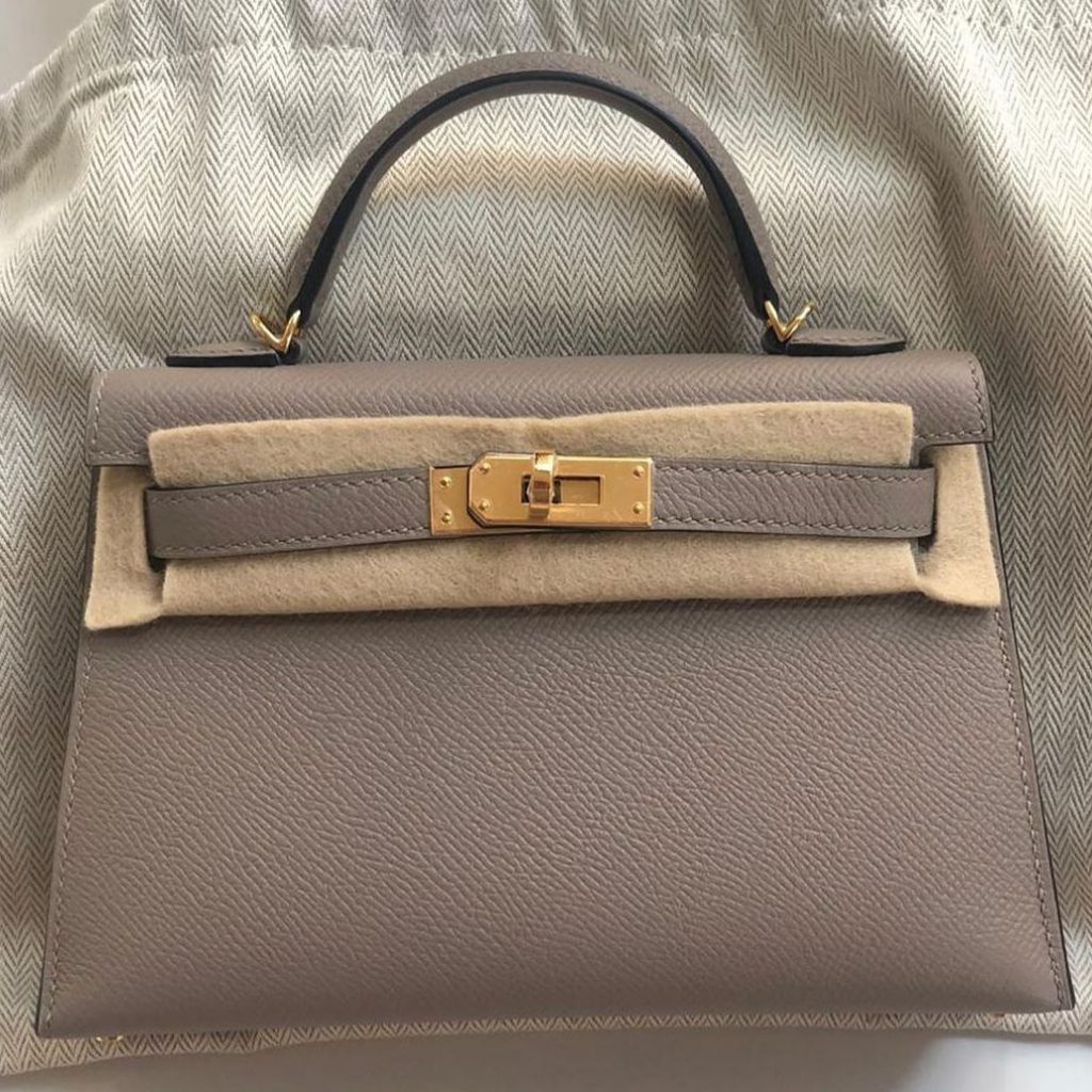 Hermes Kelly 20 Mini Sellier Gris Asphalte Epsom Gold Hardware #A ...