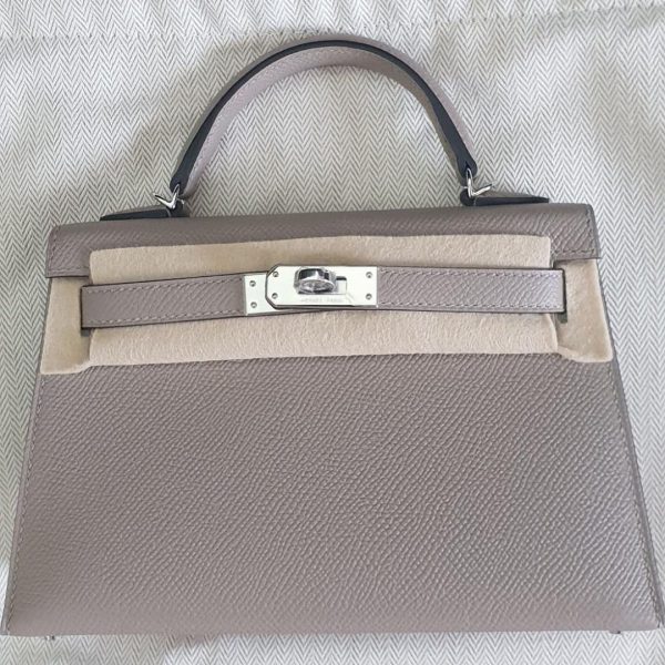 hermes mini kelly grey