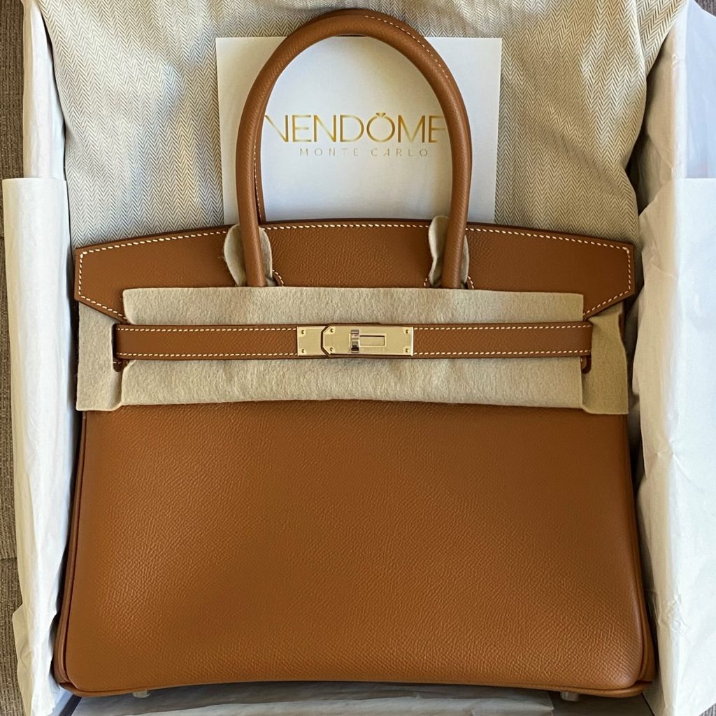 Hermes Birkin Gold Epsom Palladium Hardware Vendome Monte Carlo