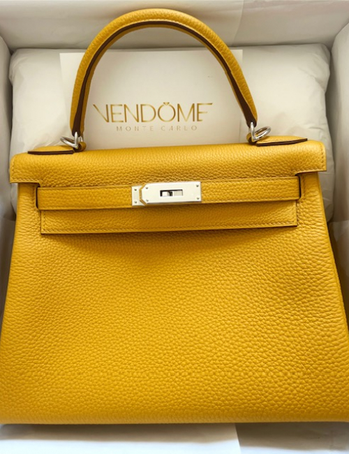 Hermes Kelly 28 Ambre Togo Palladium Hardware 2024 #W