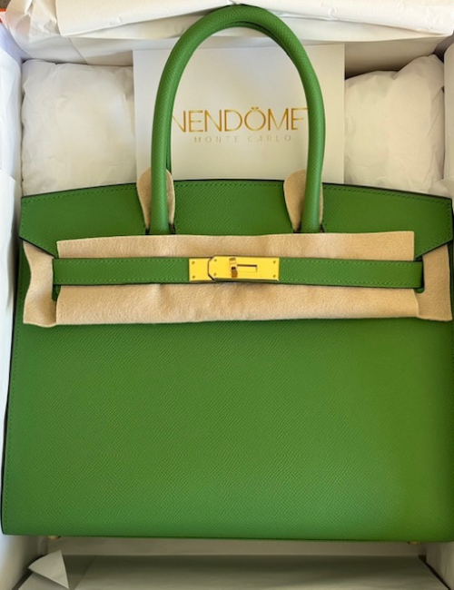 Hermes Birkin Sellier 30 Yucca Epsom Gold Hardware